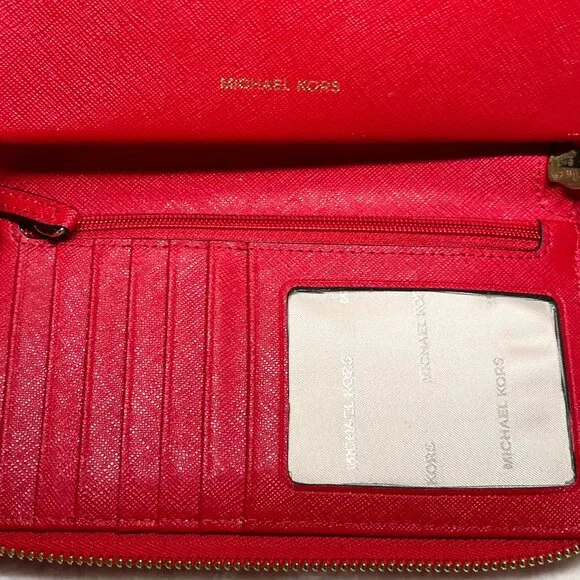 Michael Kors Red/Gold Eyelet wallet - Picture 11 of 13
